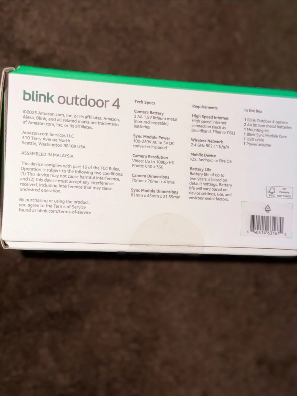 Blink Outdoor 4 Wireless Security Camera Battery Powered - New in Box